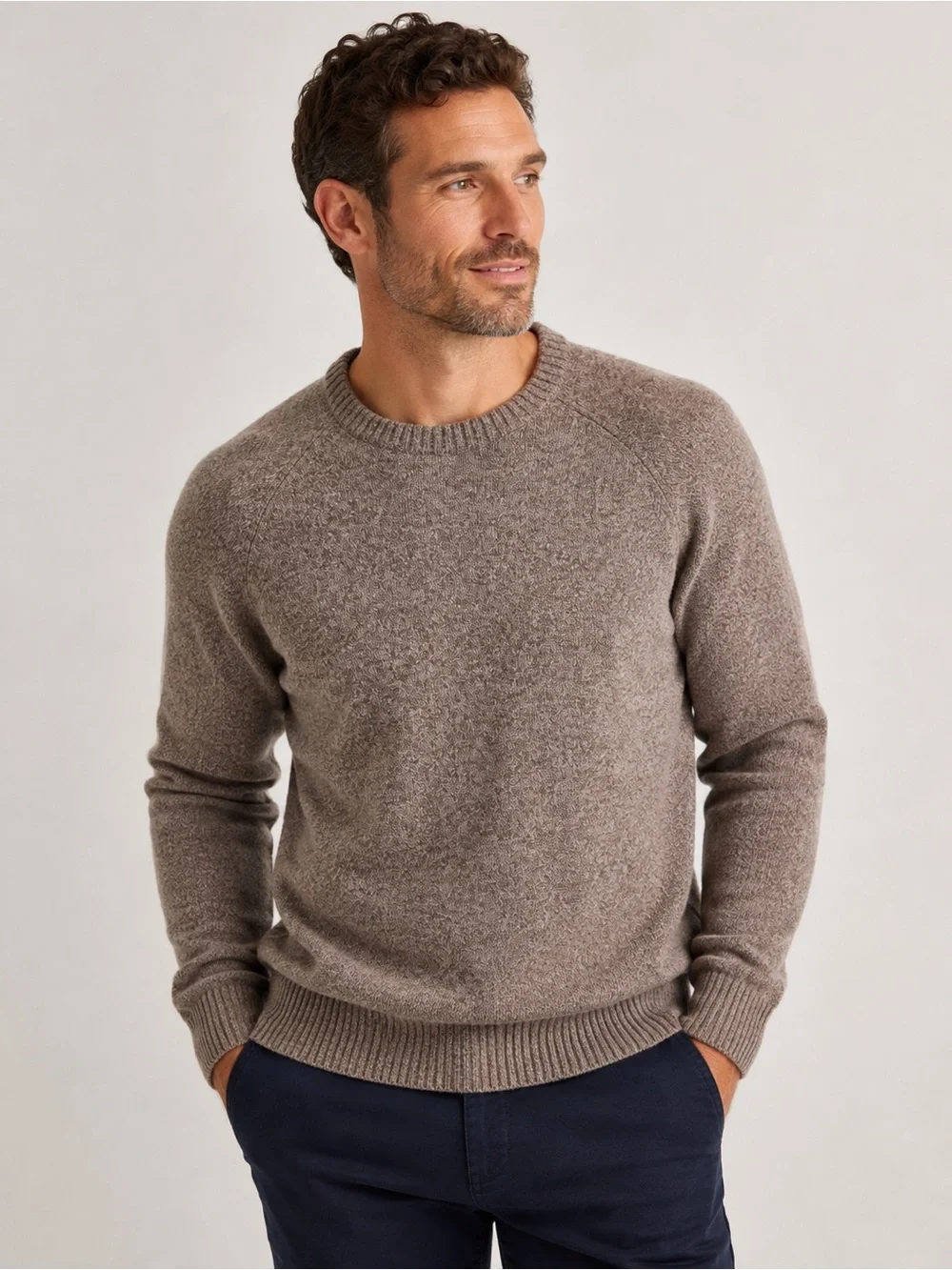 J.Crew Men’s Brown Heathered Knit Crewneck Sweater – Size XL